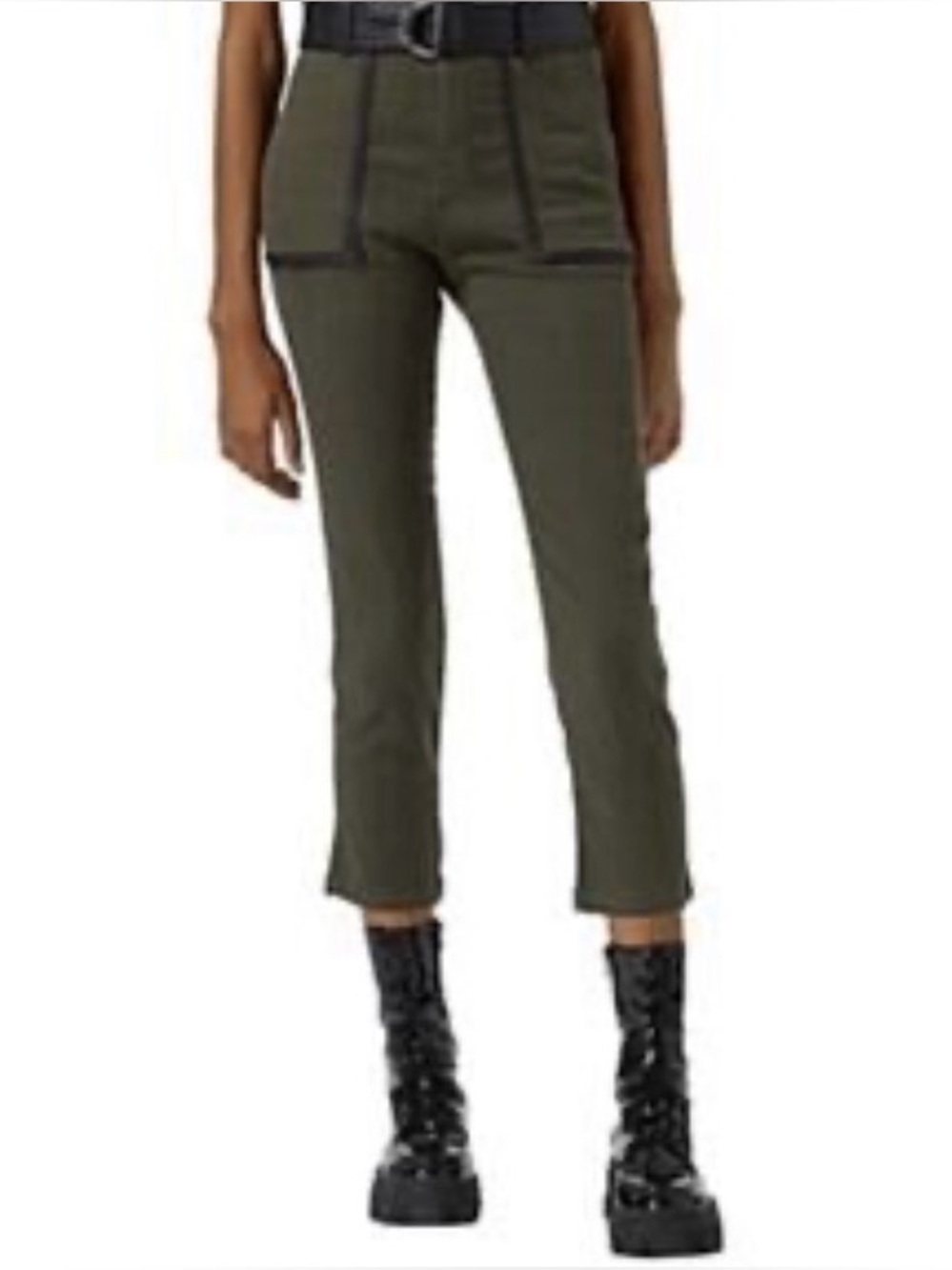 The Kooples Army Green Linen Blend Cargo Trousers Size 1 (Small / 4)
